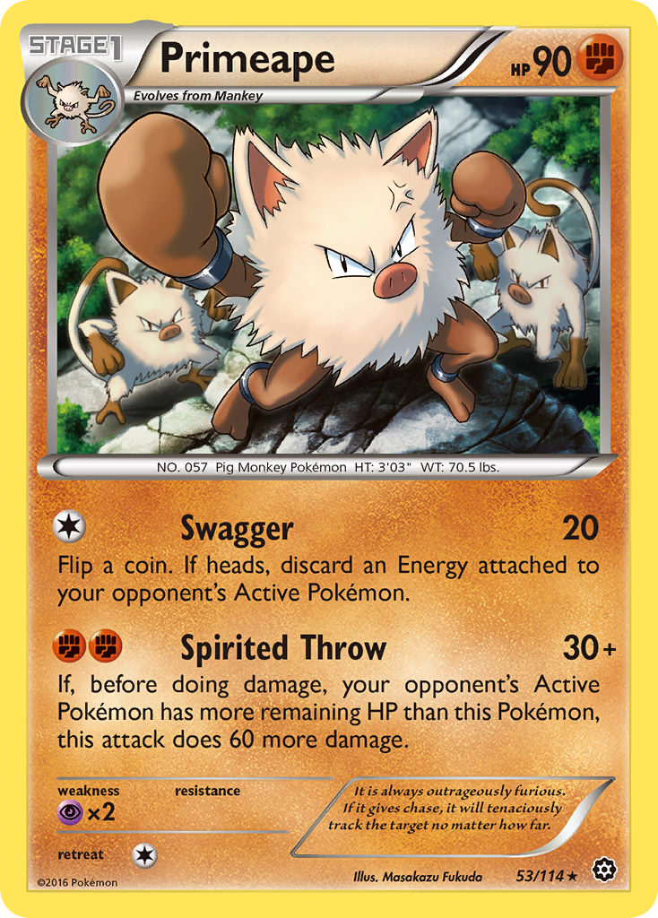Primeape (53/114) [XY: Steam Siege] | Deep Dive Games St. Marys