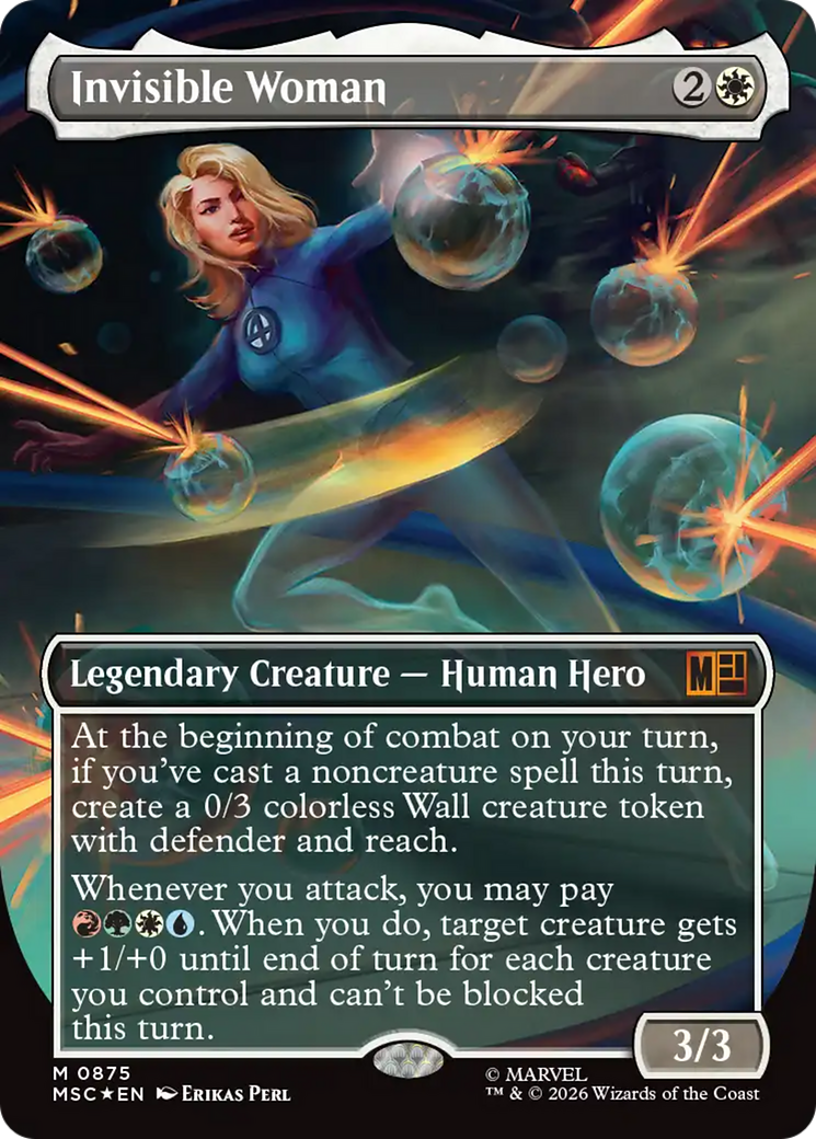 Invisible Woman (Borderless) (Surge Foil) [Marvel Super Heroes Commander] | Deep Dive Games St. Marys