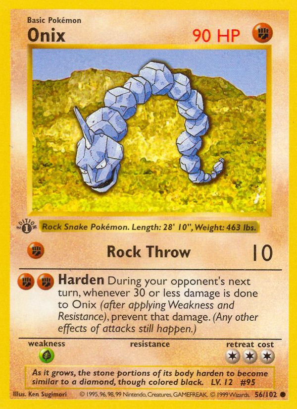 Onix (56/102) (Shadowless) [Base Set 1st Edition] | Deep Dive Games St. Marys