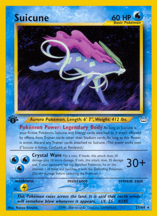 Suicune (27/64) [Neo Revelation 1st Edition] | Deep Dive Games St. Marys