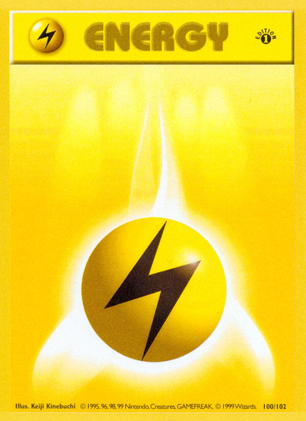 Lightning Energy (100/102) (Shadowless) [Base Set 1st Edition] | Deep Dive Games St. Marys