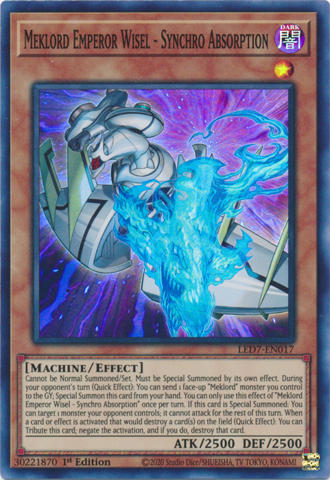Meklord Emperor Wisel - Synchro Absorption [LED7-EN017] Super Rare | Deep Dive Games St. Marys