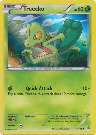 Treecko (6/160) (Sheen Holo) [XY: Primal Clash] | Deep Dive Games St. Marys