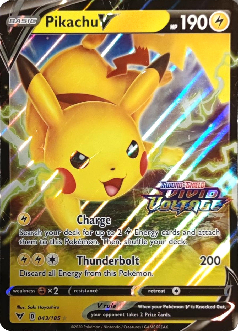 Pikachu V (043/185) (Vivid Voltage Stamp) [Sword & Shield: Vivid Voltage] | Deep Dive Games St. Marys