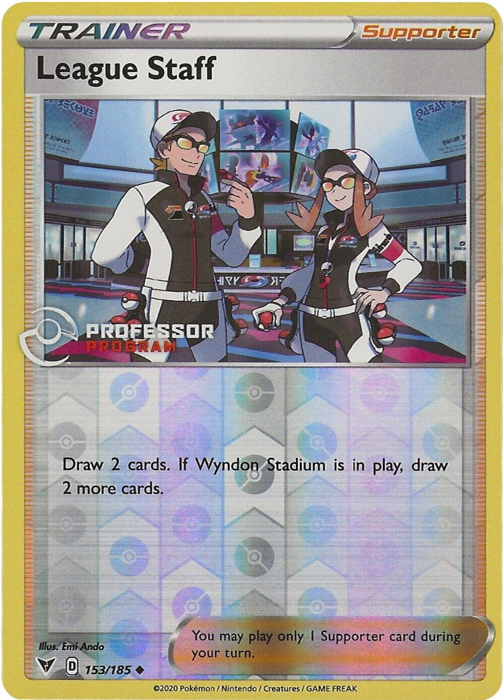 League Staff (153/185) (Professor Program Promo) [Sword & Shield: Vivid Voltage] | Deep Dive Games St. Marys