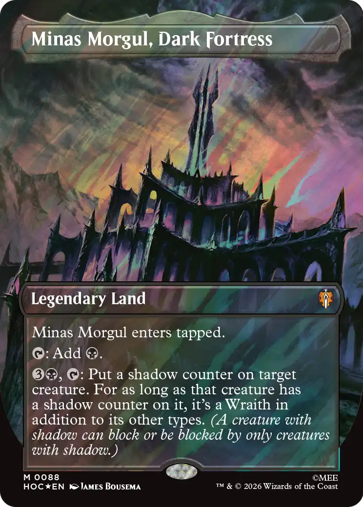 Minas Morgul, Dark Fortress (Borderless) (Surge Foil) [The Hobbit: Eternal-Legal] | Deep Dive Games St. Marys
