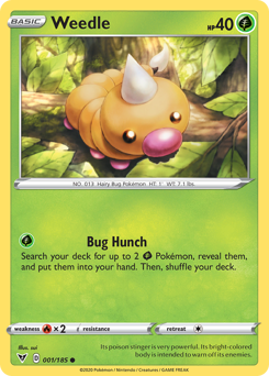 Weedle (001/185) [Sword & Shield: Vivid Voltage] | Deep Dive Games St. Marys