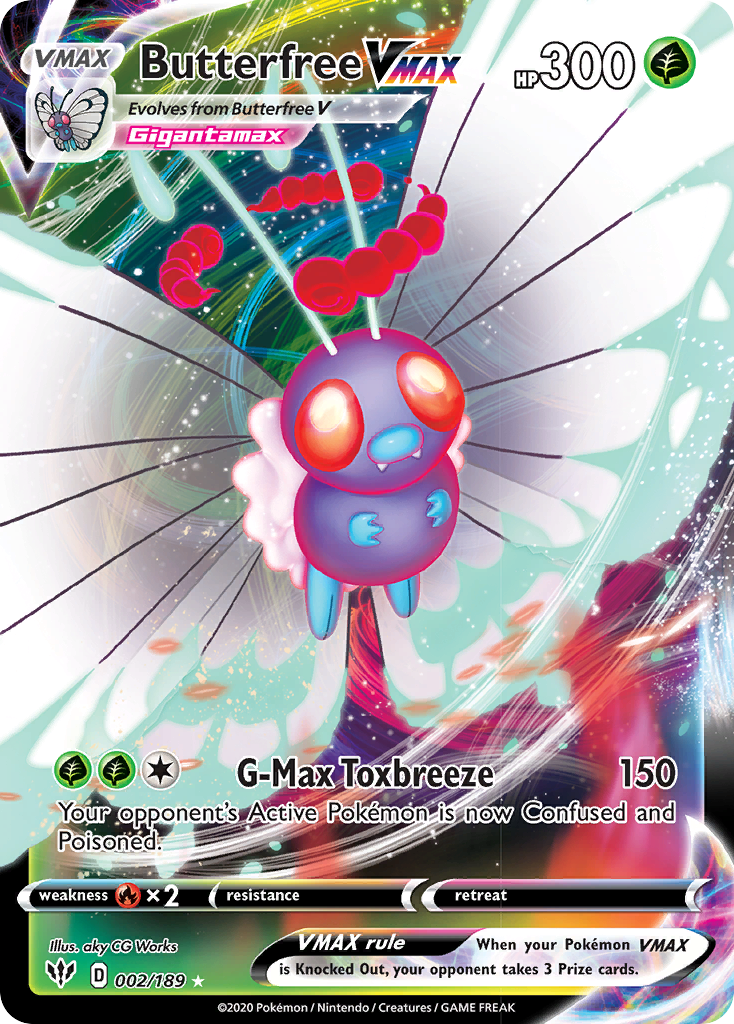 Butterfree VMAX (002/189) [Sword & Shield: Darkness Ablaze] | Deep Dive Games St. Marys