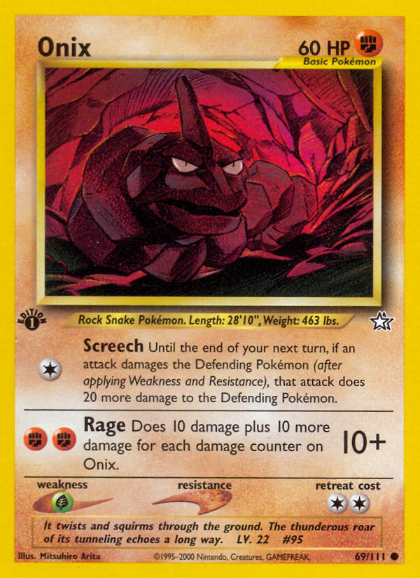 Onix (69/111) [Neo Genesis 1st Edition] | Deep Dive Games St. Marys