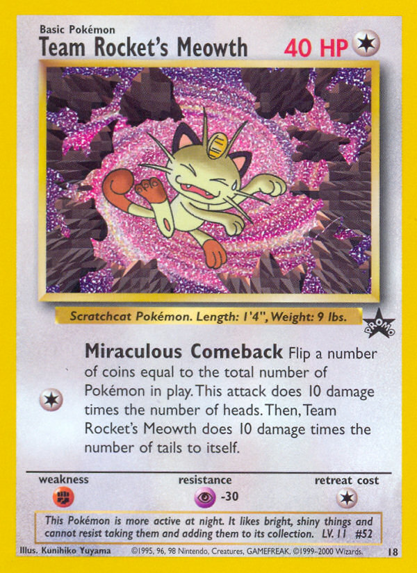 Team Rocket's Meowth (18) [Wizards of the Coast: Black Star Promos] | Deep Dive Games St. Marys