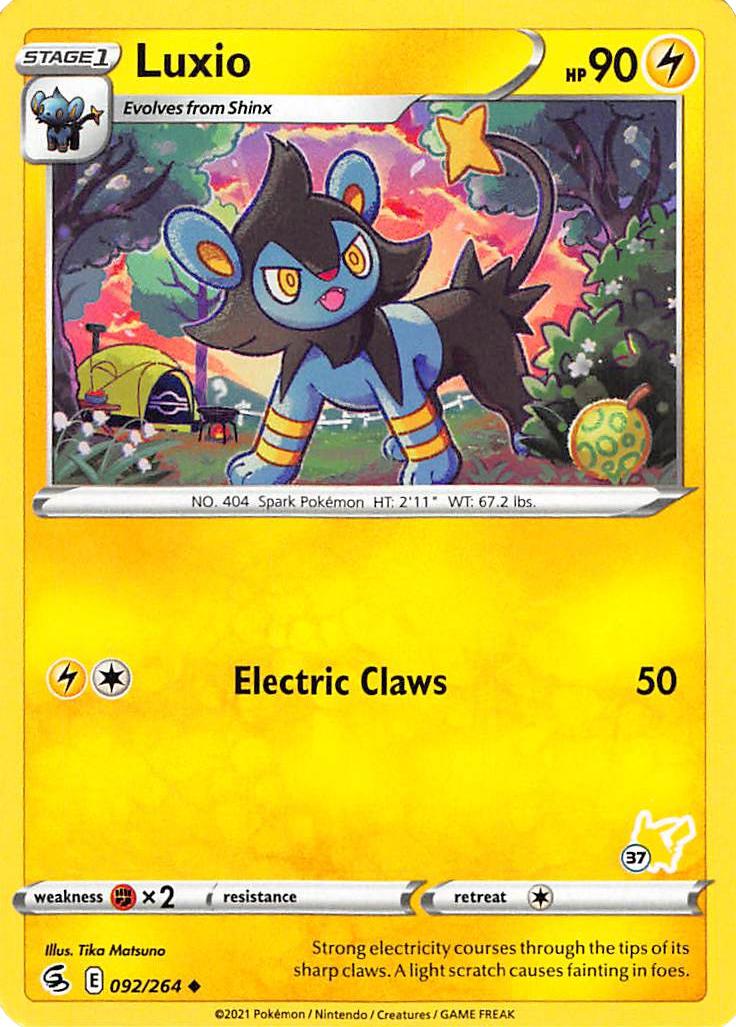 Luxio (092/264) (Pikachu Stamp #37) [Battle Academy 2022] | Deep Dive Games St. Marys