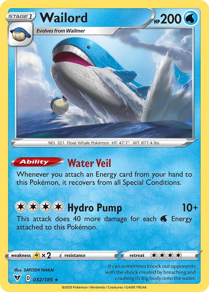 Wailord (032/185) [Sword & Shield: Vivid Voltage] | Deep Dive Games St. Marys