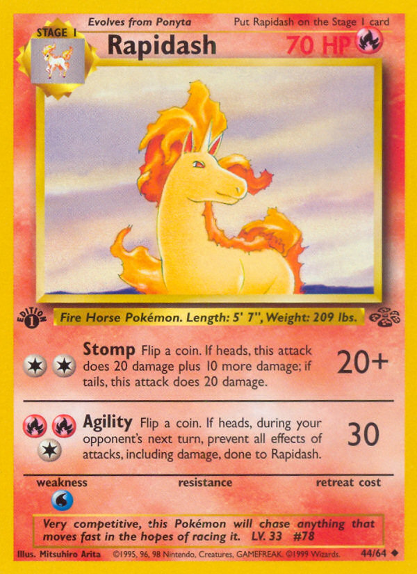 Rapidash (44/64) [Jungle 1st Edition] | Deep Dive Games St. Marys