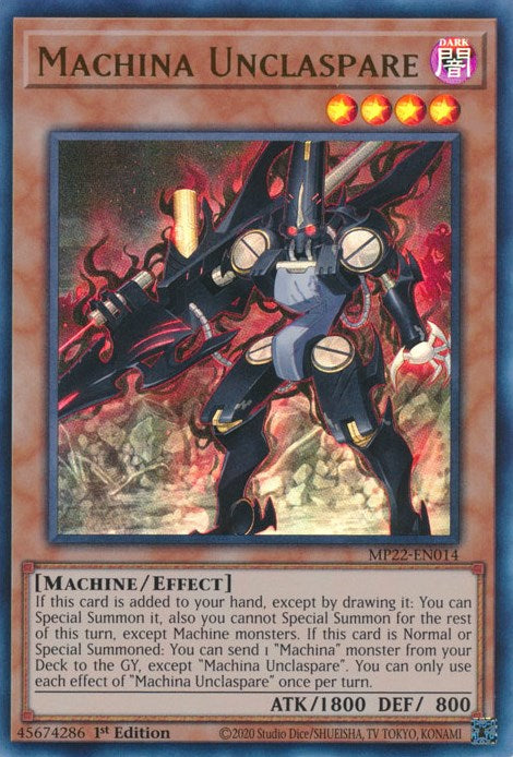 Machina Unclaspare [MP22-EN014] Ultra Rare | Deep Dive Games St. Marys