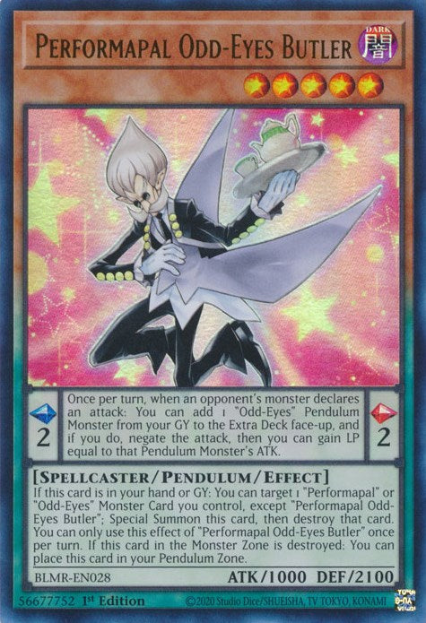 Performapal Odd-Eyes Butler [BLMR-EN028] Ultra Rare | Deep Dive Games St. Marys