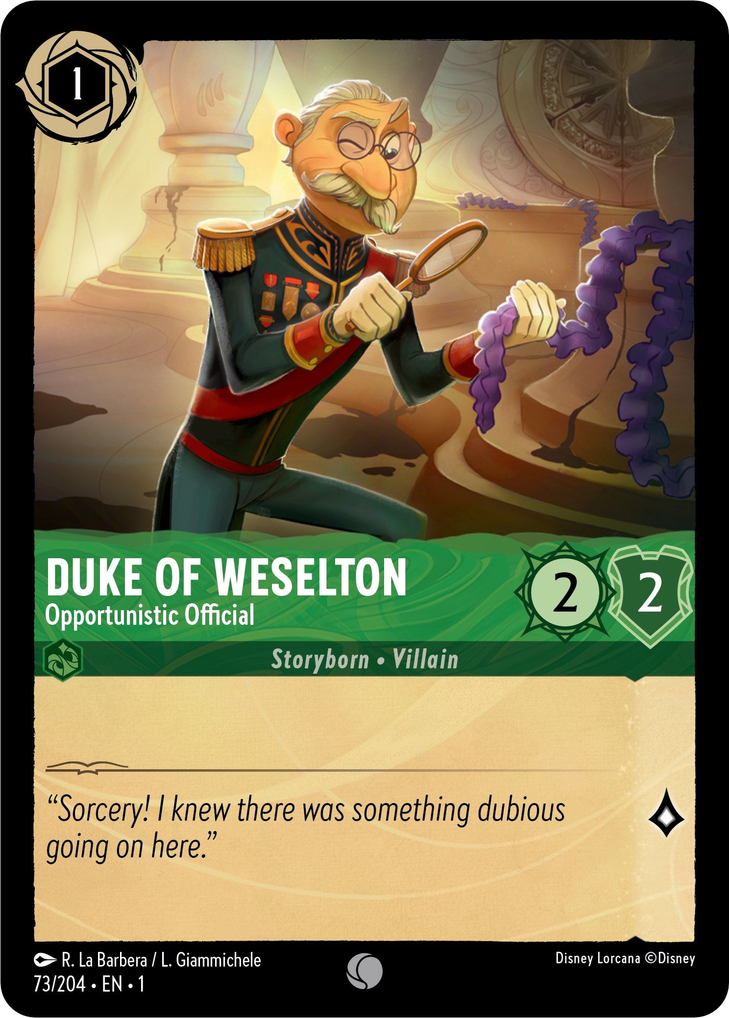 Duke of Weselton - Opportunistic Official (73/204) [The First Chapter] | Deep Dive Games St. Marys