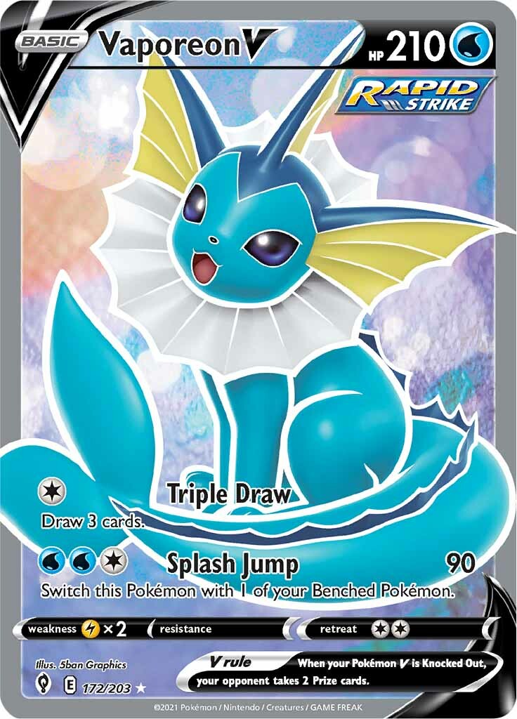 Vaporeon V (172/203) [Sword & Shield: Evolving Skies] | Deep Dive Games St. Marys