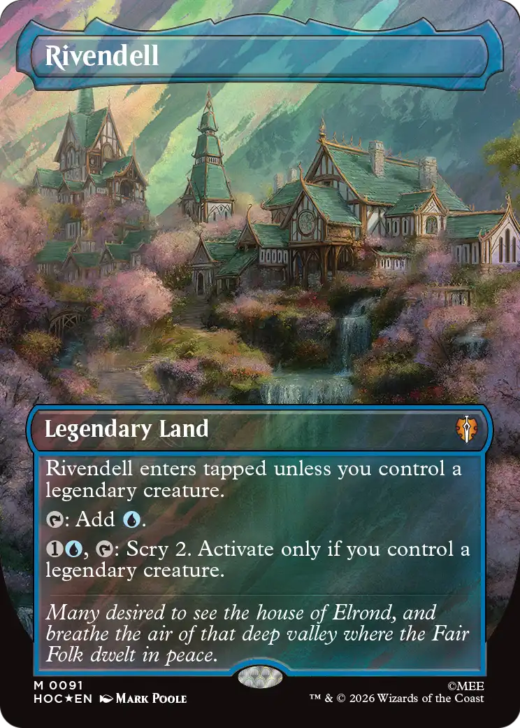 Rivendell (Borderless) (Surge Foil) [The Hobbit: Eternal-Legal] | Deep Dive Games St. Marys