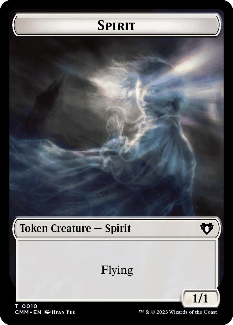 Spirit (0010) // Cat (0005) Double-Sided Token [Commander Masters Tokens] | Deep Dive Games St. Marys