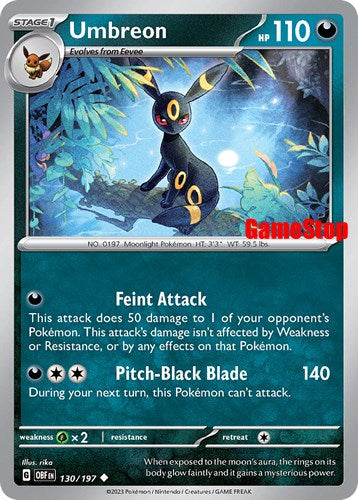 Umbreon (130/197) (GameStop Exclusive) [Scarlet & Violet: Black Star Promos] | Deep Dive Games St. Marys