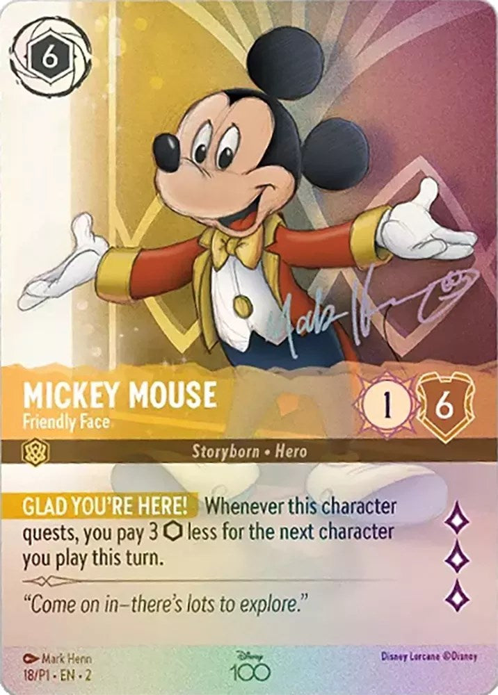 Mickey Mouse - Friendly Face (Alternate Art) (18) [Disney100 Promos] | Deep Dive Games St. Marys