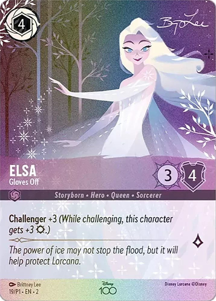 Elsa - Gloves Off (Alternate Art) (19) [Disney100 Promos] | Deep Dive Games St. Marys