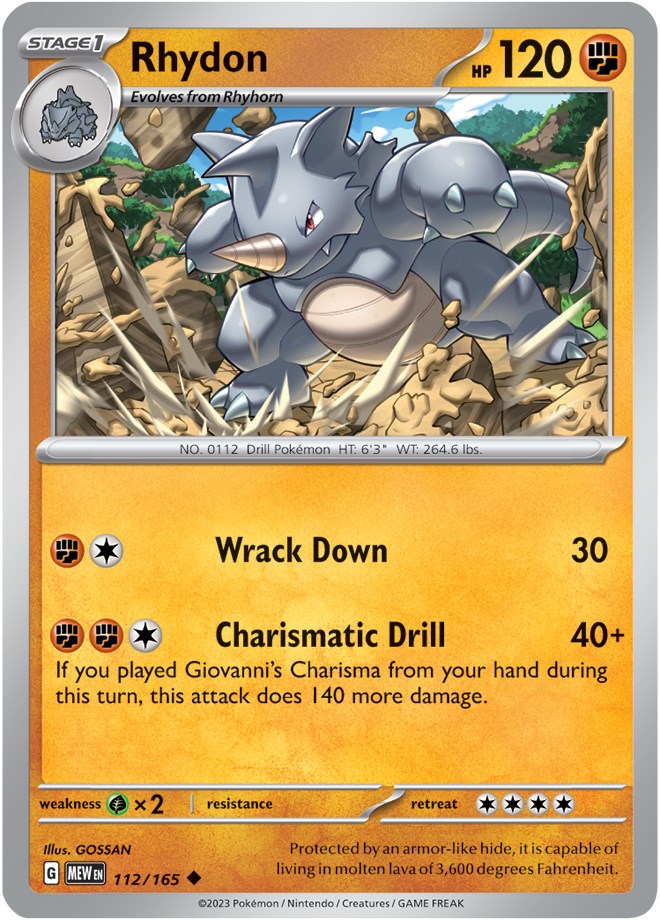 Rhydon (112/165) [Scarlet & Violet 151] | Deep Dive Games St. Marys