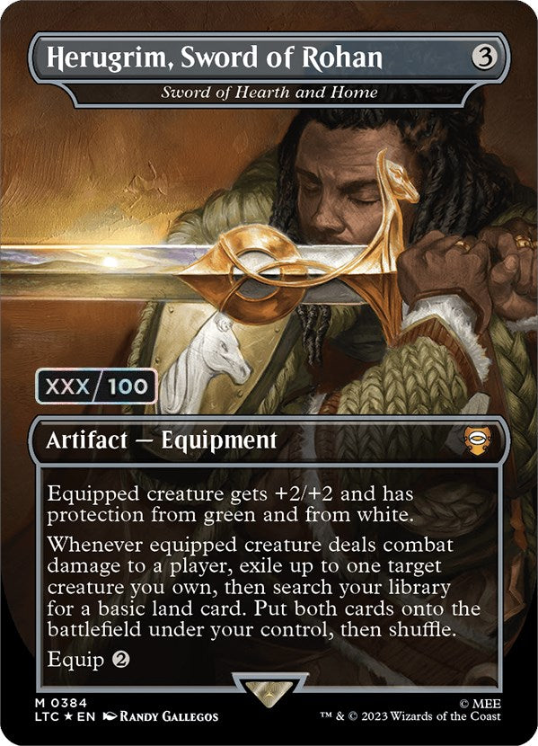 Herugrim, Sword of Rohan - Sword of Hearth and Home (Borderless) (Serialized) [The Lord of the Rings: Tales of Middle-Earth Commander] | Deep Dive Games St. Marys
