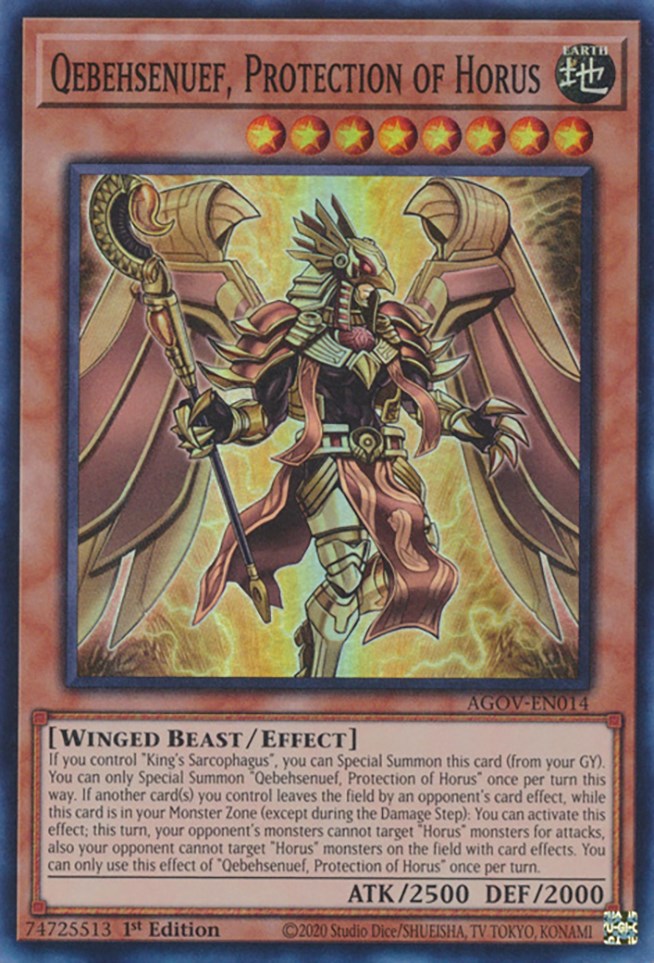 Qebehsenuef, Protection of Horus [AGOV-EN014] Super Rare | Deep Dive Games St. Marys