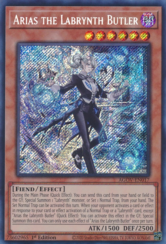 Arias the Labrynth Butler [AGOV-EN017] Secret Rare | Deep Dive Games St. Marys