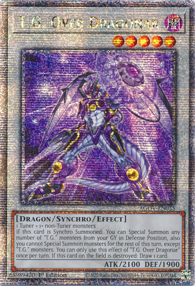 T.G. Over Dragonar (Quarter Century Secret Rare) [AGOV-EN035] Quarter Century Secret Rare | Deep Dive Games St. Marys