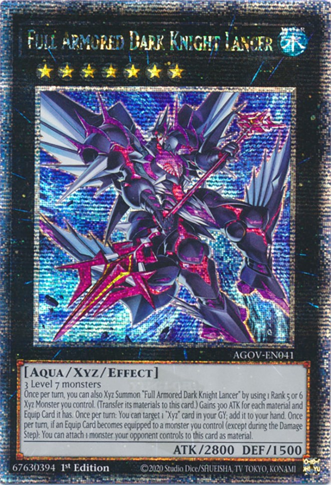 Full Armored Dark Knight Lancer (Quarter Century Secret Rare) [AGOV-EN041] Quarter Century Secret Rare | Deep Dive Games St. Marys