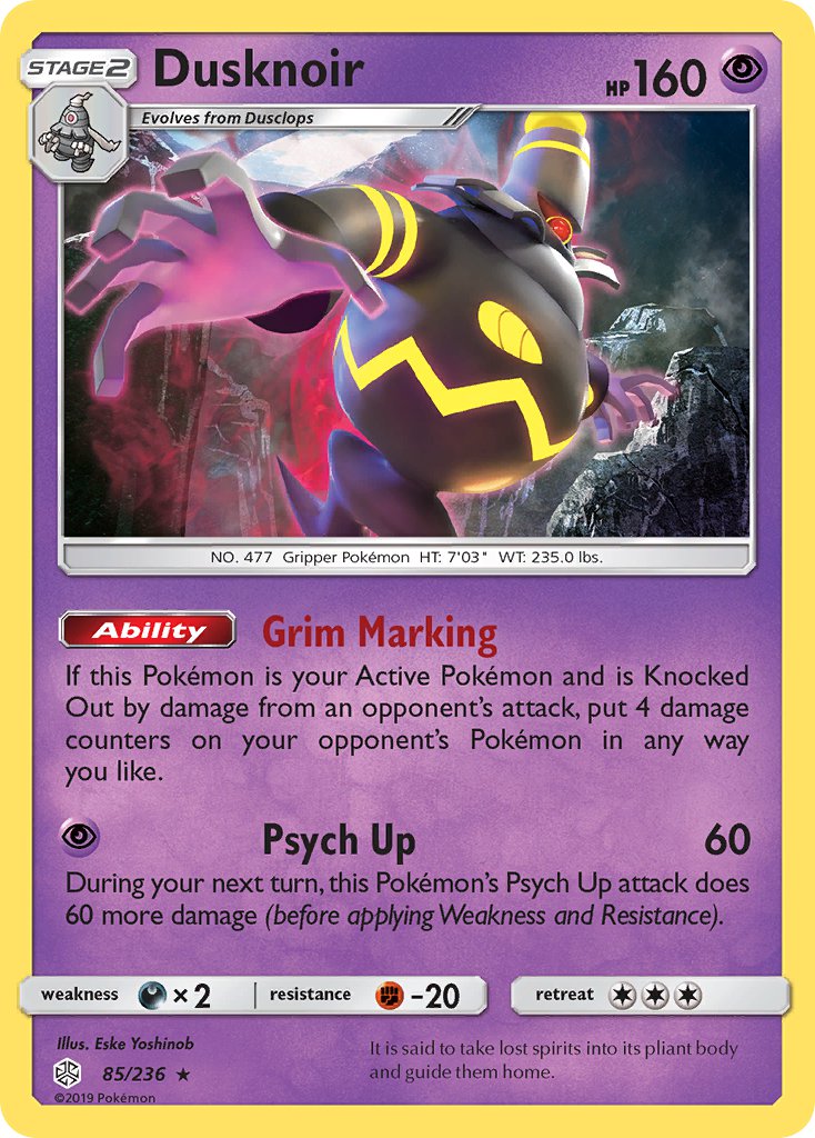 Dusknoir (85/236) (Prerelease Kit Exclusive) [Sun & Moon: Cosmic Eclipse] | Deep Dive Games St. Marys