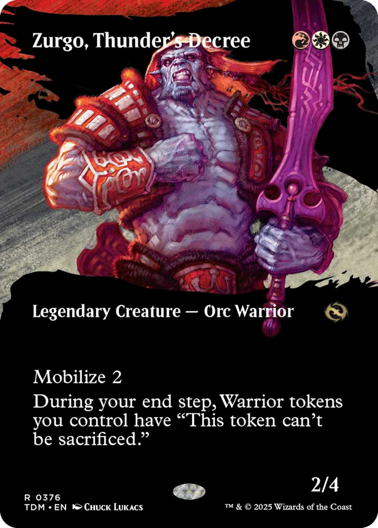 Zurgo, Thunder's Decree (Borderless) [Tarkir: Dragonstorm] | Deep Dive Games St. Marys