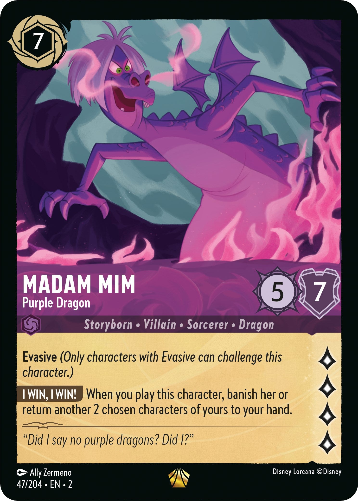 Madam Mim - Purple Dragon (47/204) [Rise of the Floodborn] | Deep Dive Games St. Marys