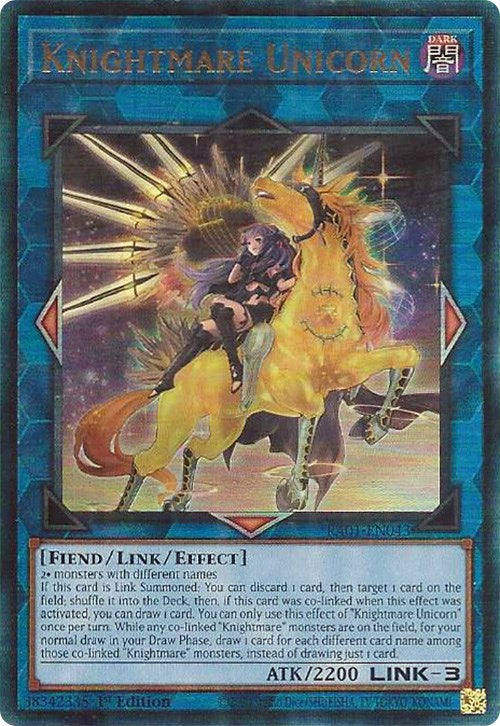 Knightmare Unicorn (Alternate Art) [RA01-EN043] Prismatic Ultimate Rare | Deep Dive Games St. Marys