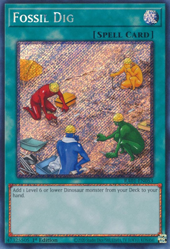 Fossil Dig [RA01-EN053] Platinum Secret Rare | Deep Dive Games St. Marys