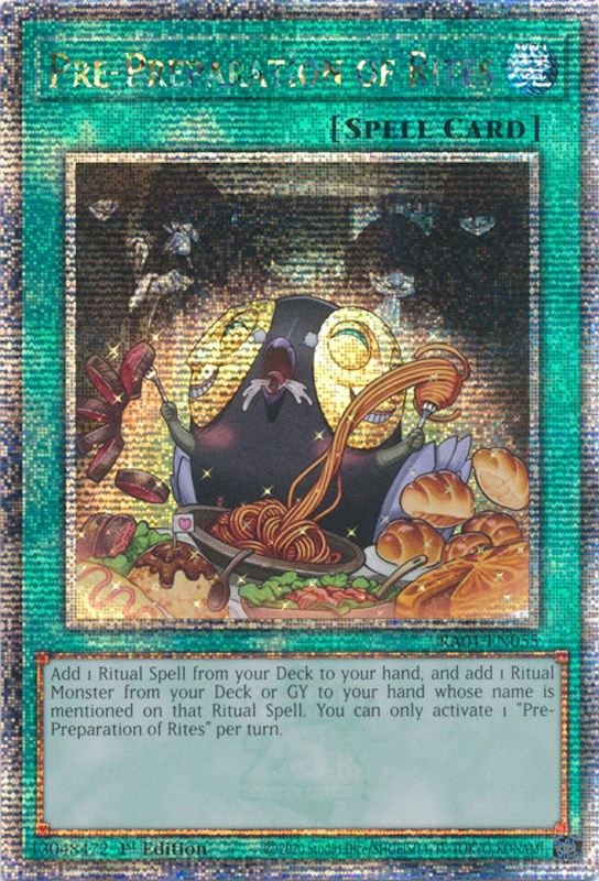 Pre-Preparation of Rites [RA01-EN055] Quarter Century Secret Rare | Deep Dive Games St. Marys