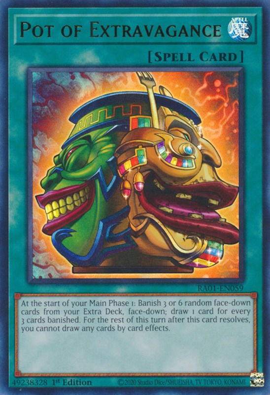 Pot of Extravagance [RA01-EN059] Ultra Rare | Deep Dive Games St. Marys