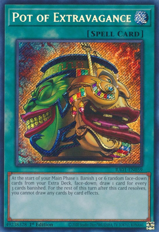 Pot of Extravagance [RA01-EN059] Secret Rare | Deep Dive Games St. Marys