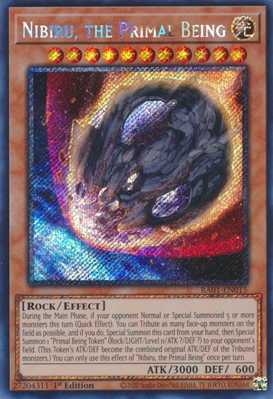 Nibiru, the Primal Being [RA01-EN015] Platinum Secret Rare | Deep Dive Games St. Marys