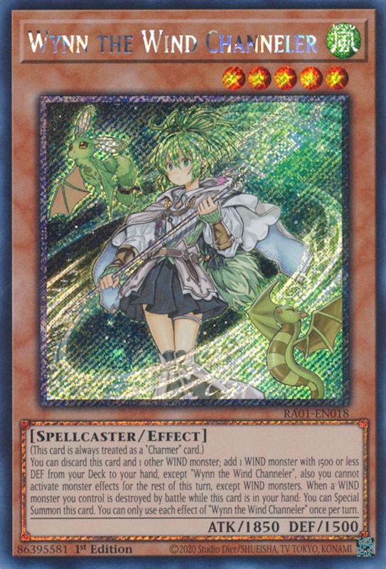 Wynn the Wind Channeler [RA01-EN018] Platinum Secret Rare | Deep Dive Games St. Marys