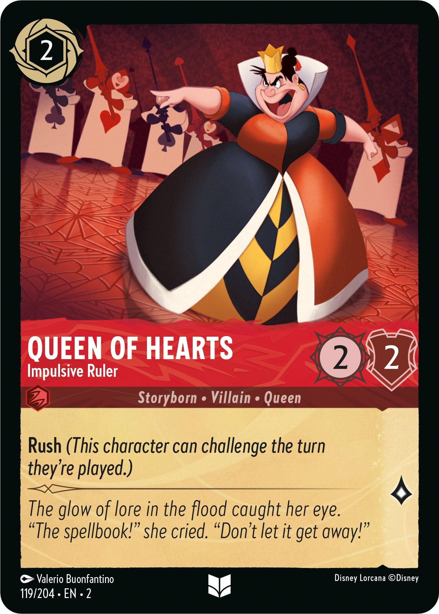 Queen of Hearts - Impulsive Ruler (119/204) [Rise of the Floodborn] | Deep Dive Games St. Marys