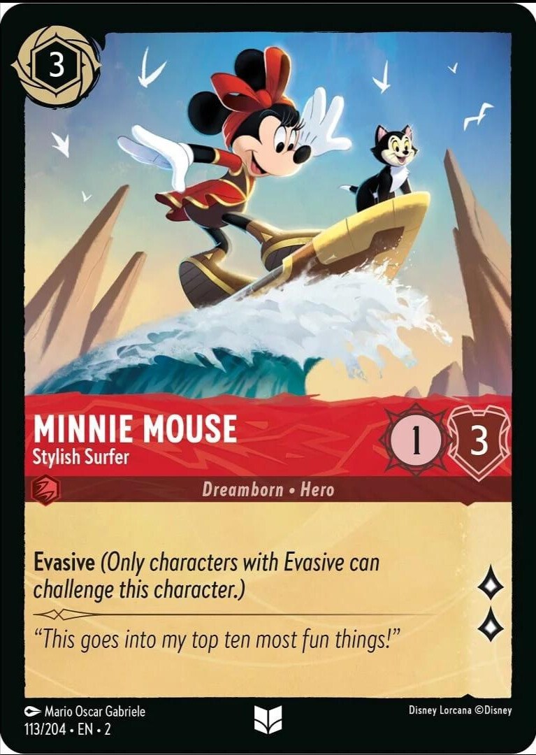 Minnie Mouse - Stylish Surfer (113/204) [Rise of the Floodborn] | Deep Dive Games St. Marys