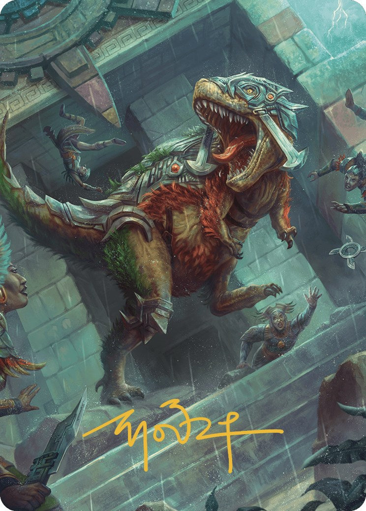 Carnage Tyrant Art Card (Gold-Stamped Signature) [The Lost Caverns of Ixalan Art Series] | Deep Dive Games St. Marys