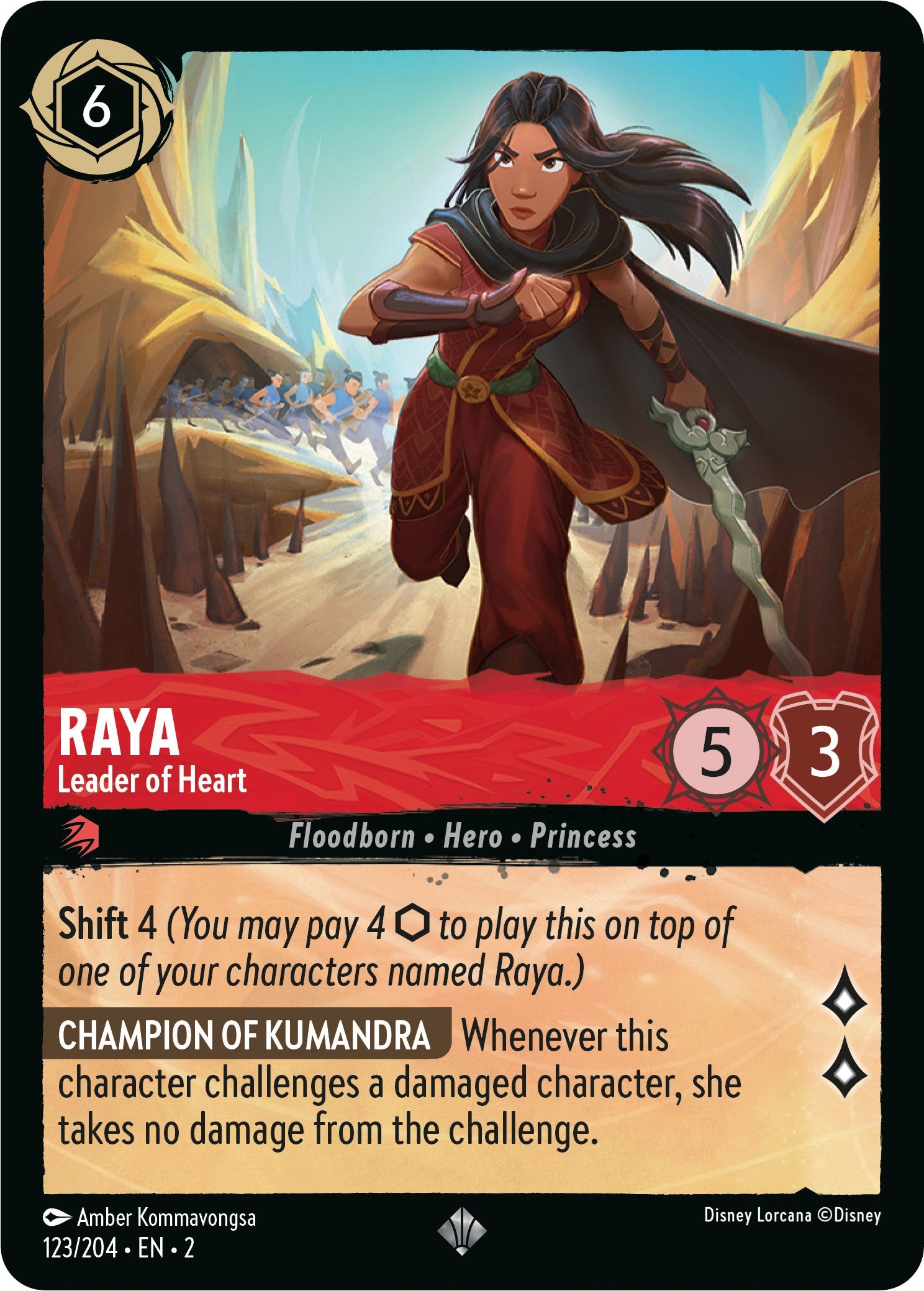 Raya - Leader of Heart (123/204) [Rise of the Floodborn] | Deep Dive Games St. Marys
