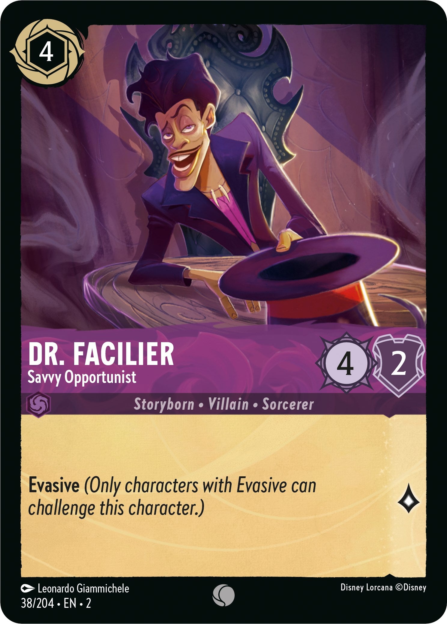 Dr. Facilier - Savvy Opportunist (38/204) [Rise of the Floodborn] | Deep Dive Games St. Marys