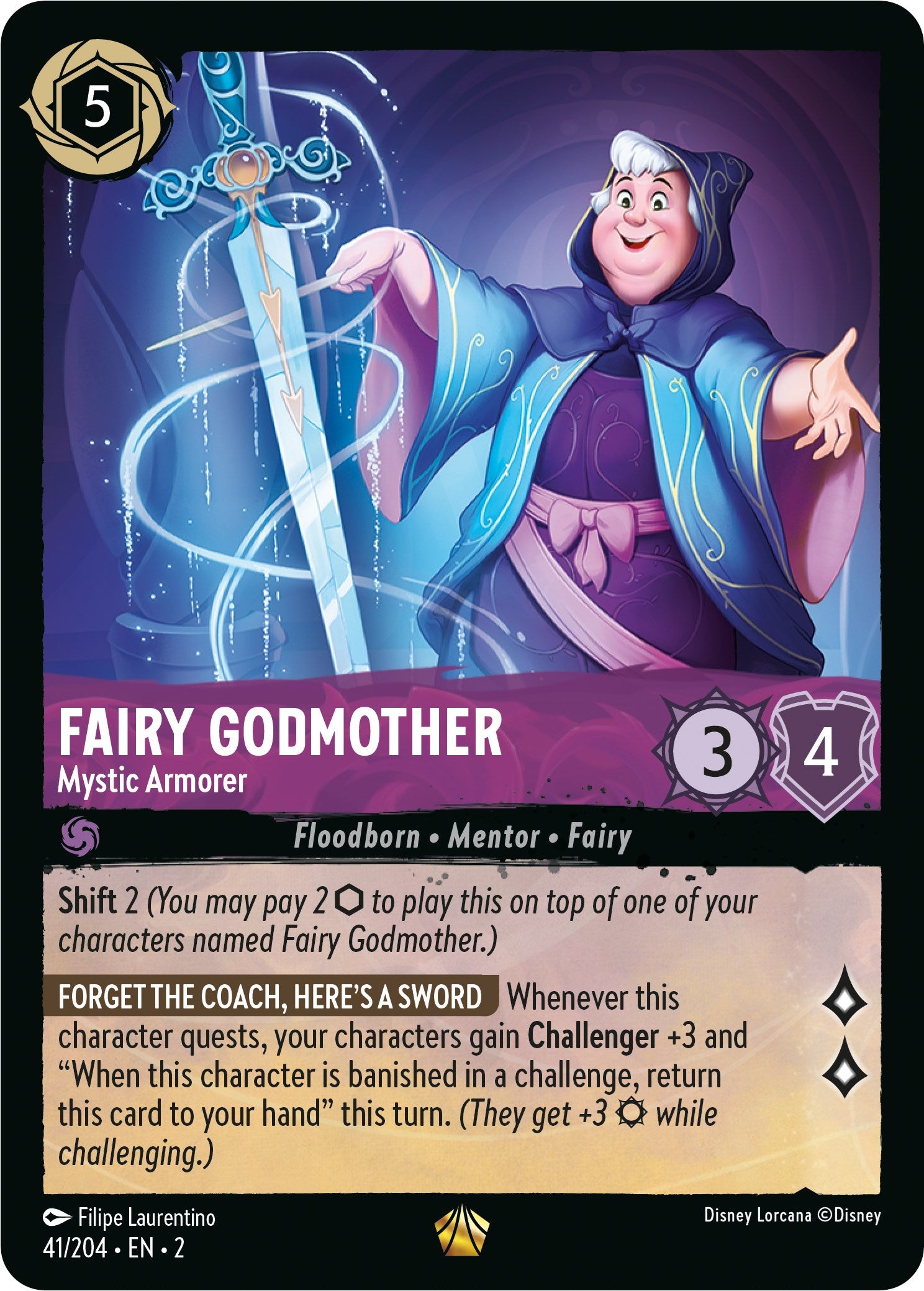 Fairy Godmother - Mystic Armorer (41/204) [Rise of the Floodborn] | Deep Dive Games St. Marys