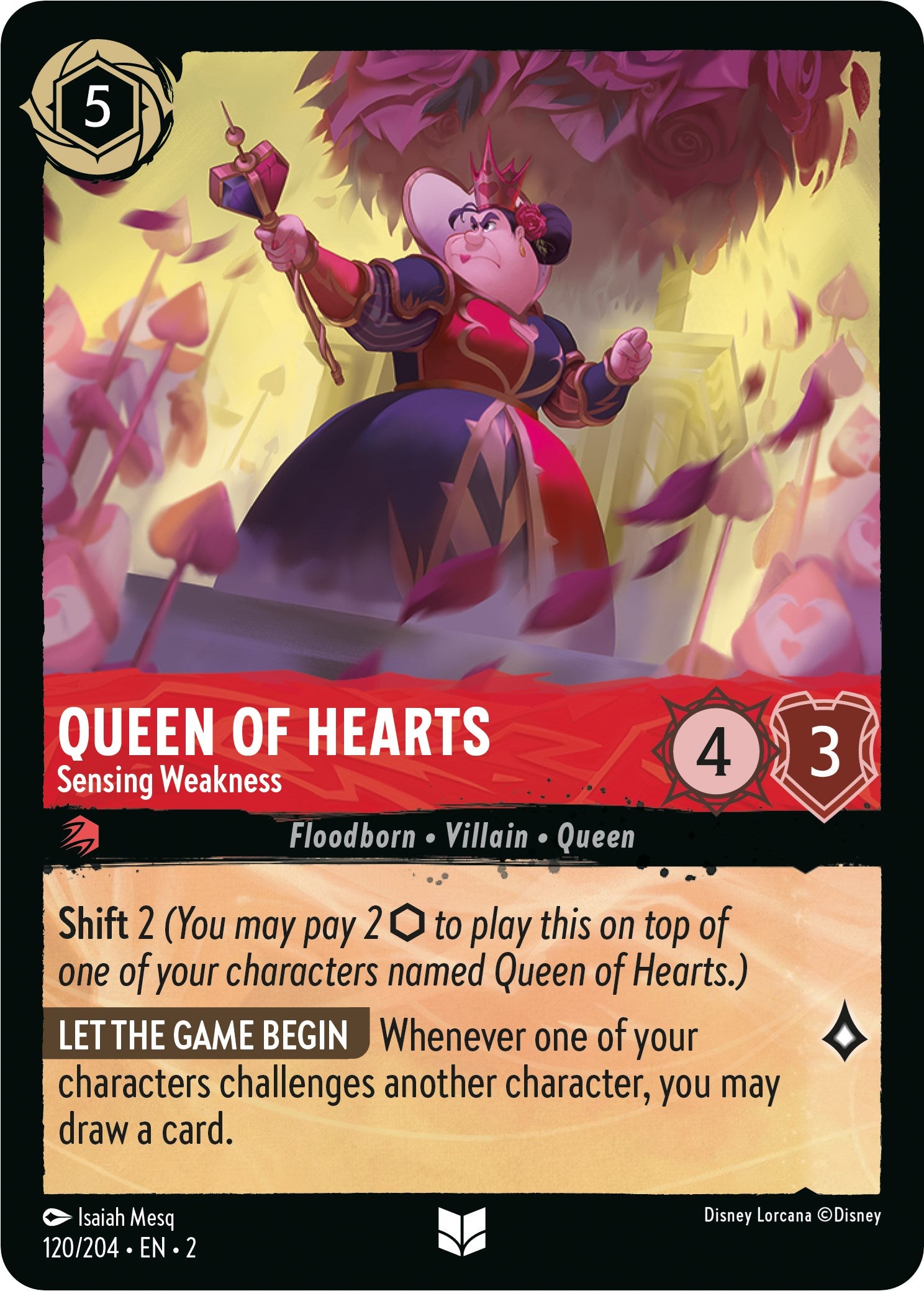 Queen of Hearts - Sensing Weakness (120/204) [Rise of the Floodborn] | Deep Dive Games St. Marys
