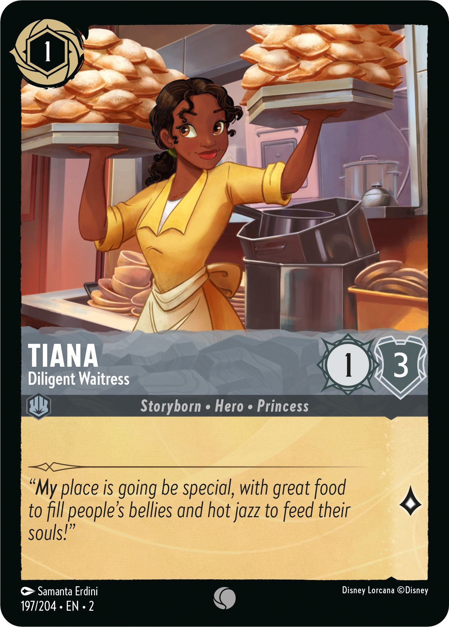Tiana - Diligent Waitress (197/204) [Rise of the Floodborn] | Deep Dive Games St. Marys